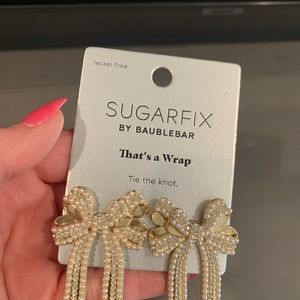 SUGARFIX by BaubleBar gold bow earrings